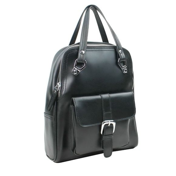 Full Grain Cowhide Leather Backpack LK13BLK